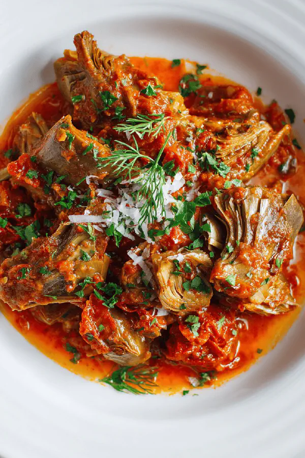 Artichokes in Tomato Vinaigrette