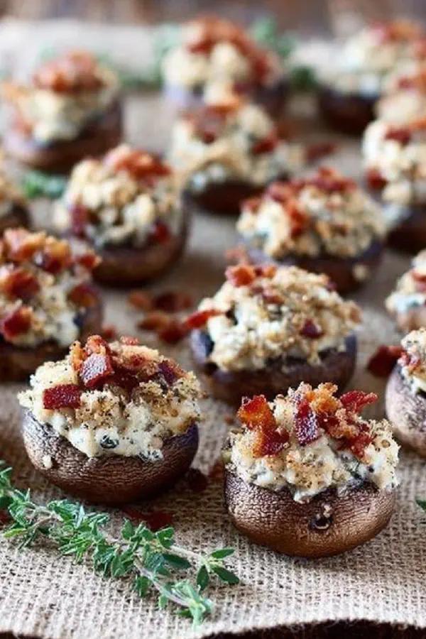 Bacon Cream Cheese Mushrooms