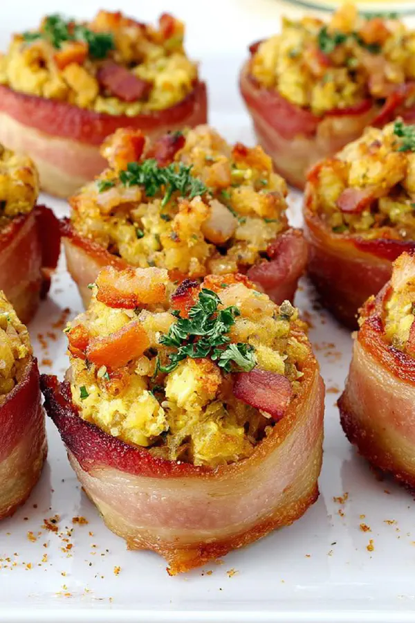 Bacon-Wrapped Herb Stuffing Cups