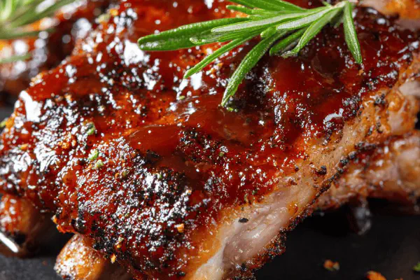 Lamb Leg with Herb Crust and Rosemary Jus