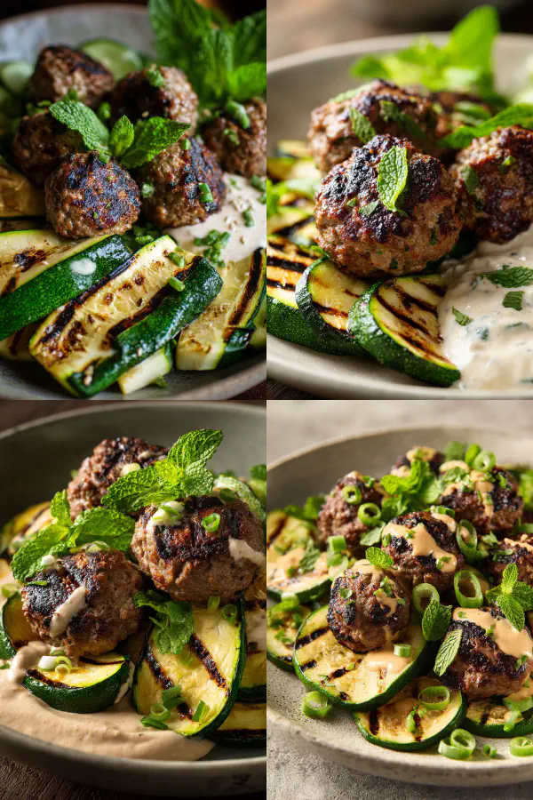 Beef Zucchini Meatballs Tahini