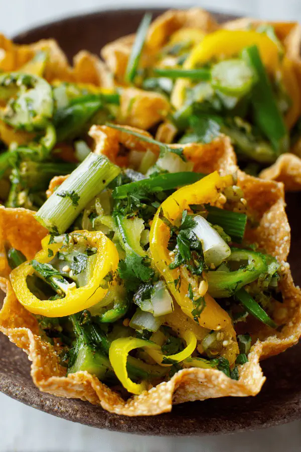 Cactus Salad with Tortilla Bowls