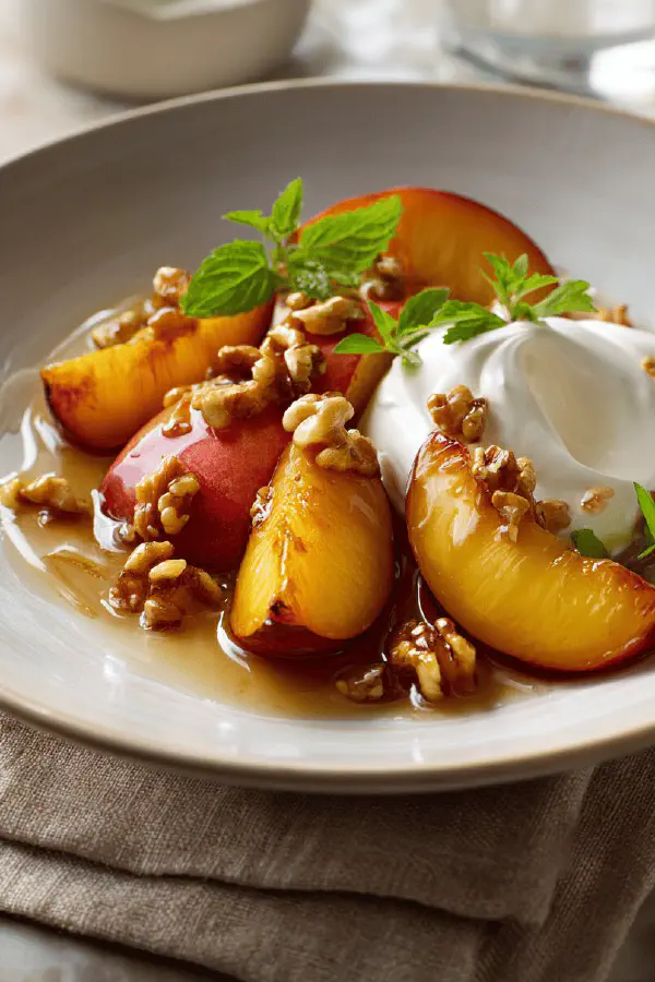 Caramelized Peaches Maple Chantilly