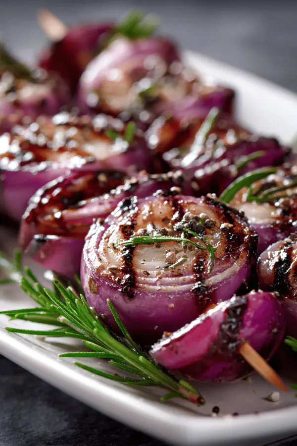 Charred Red Onion Skewers
