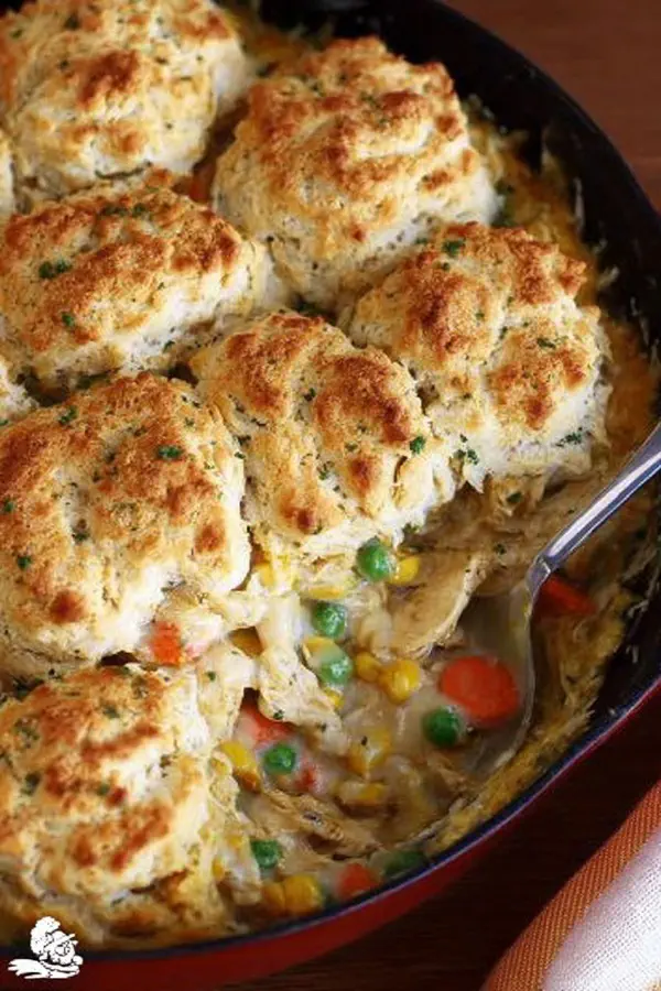 Cheesy Biscuit Chicken Pot Pie