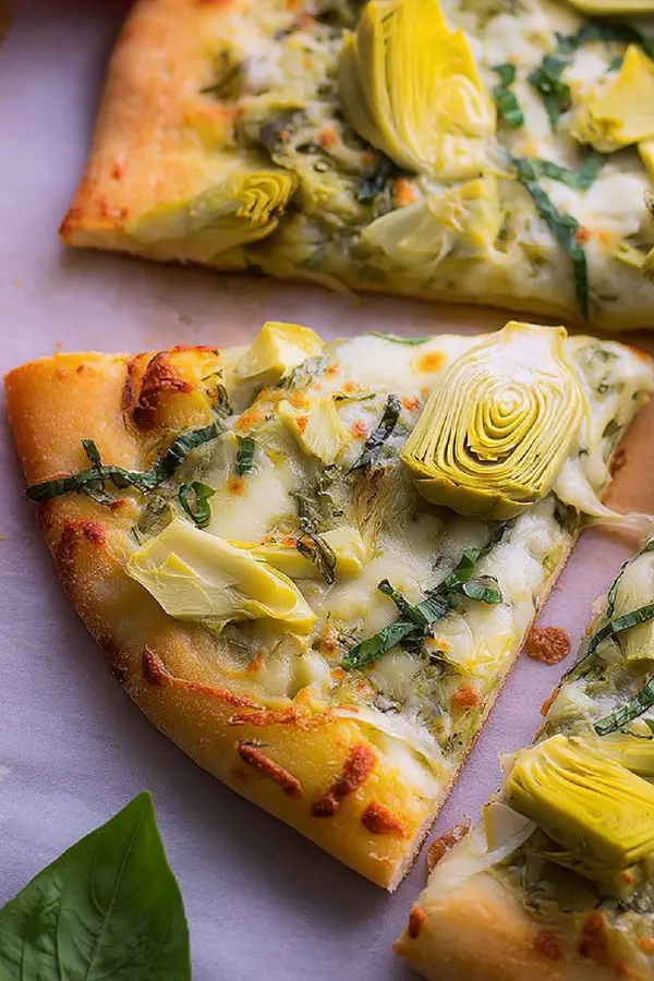 Cheesy Spinach Artichoke Pizza