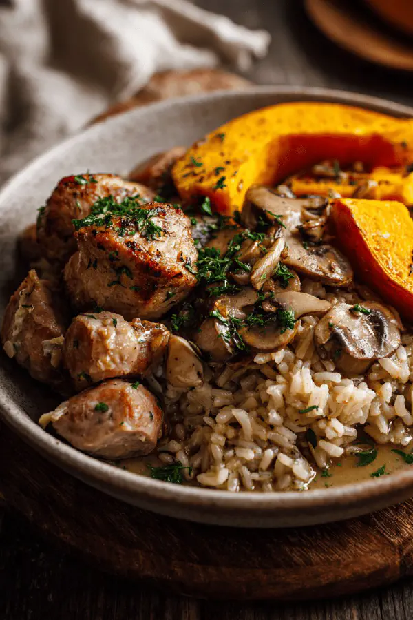 Chicken Sausage Brown Rice Bake