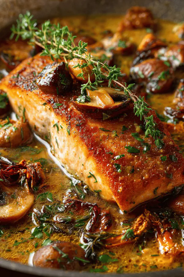 Citrus Salmon Mushroom Skillet
