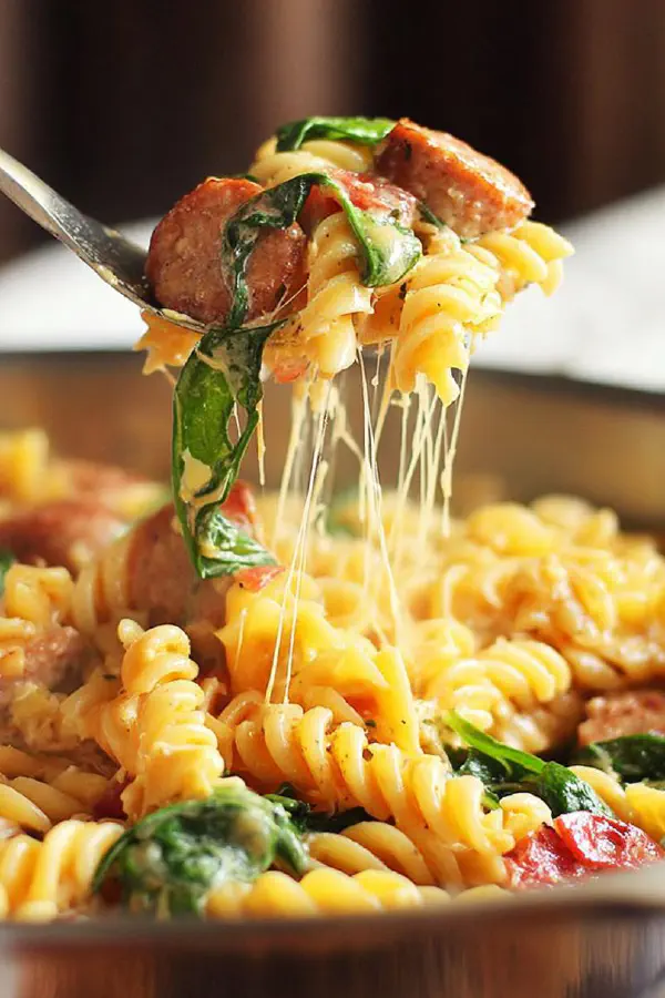 Creamy Sausage Spinach Pasta
