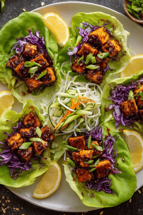 Crispy Tofu Lettuce Wraps
