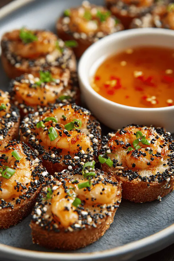Crunchy shrimp toasts