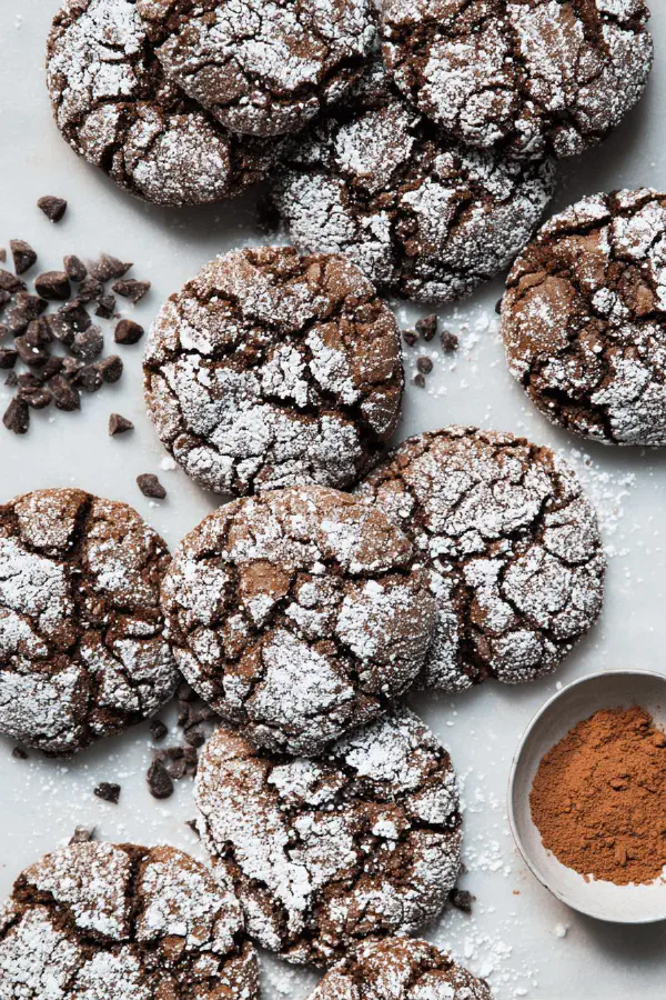 Double Chocolate Crinkle Cookies