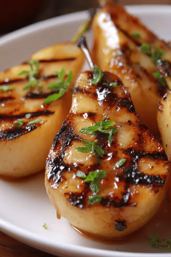 Grilled Pears with Maple Lime Glaze