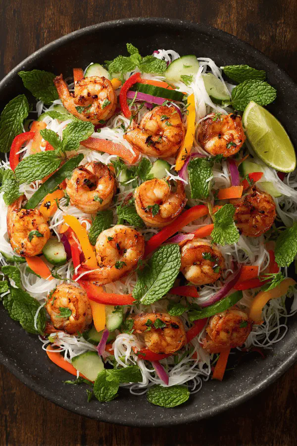 Grilled Shrimp Spring Roll Salad
