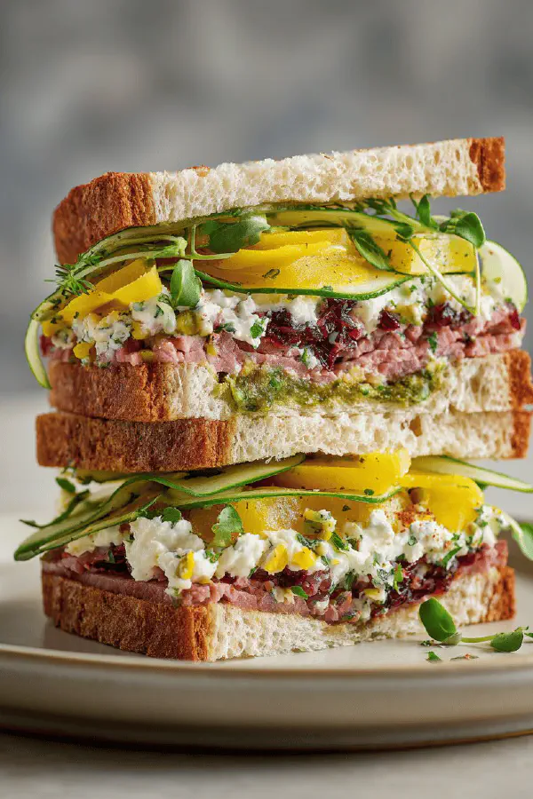 Layered Ham Rocket Sandwich