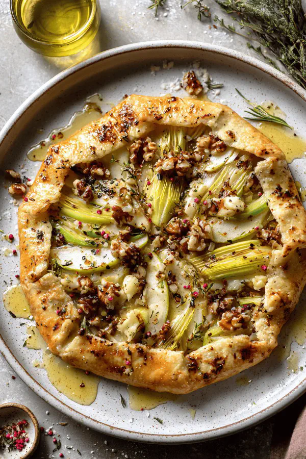 Leek Apple Camembert Galette