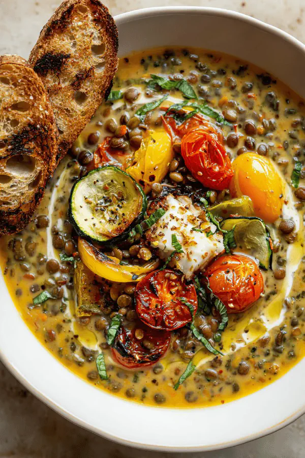 Lentil Cream with Roasted Veggies