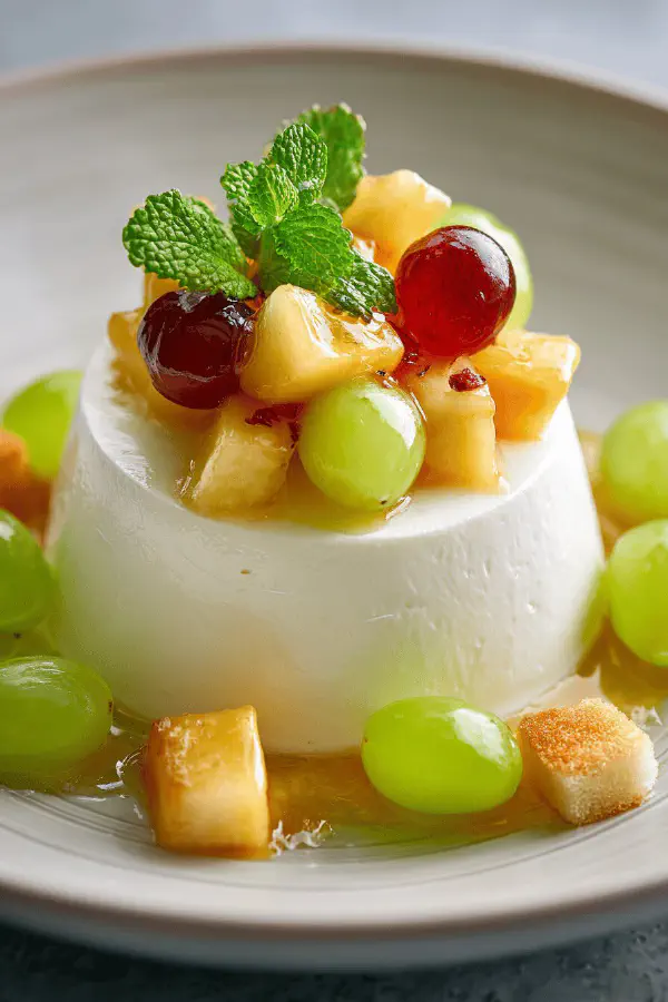 Light Yogurt Mousse with Fruit Salad