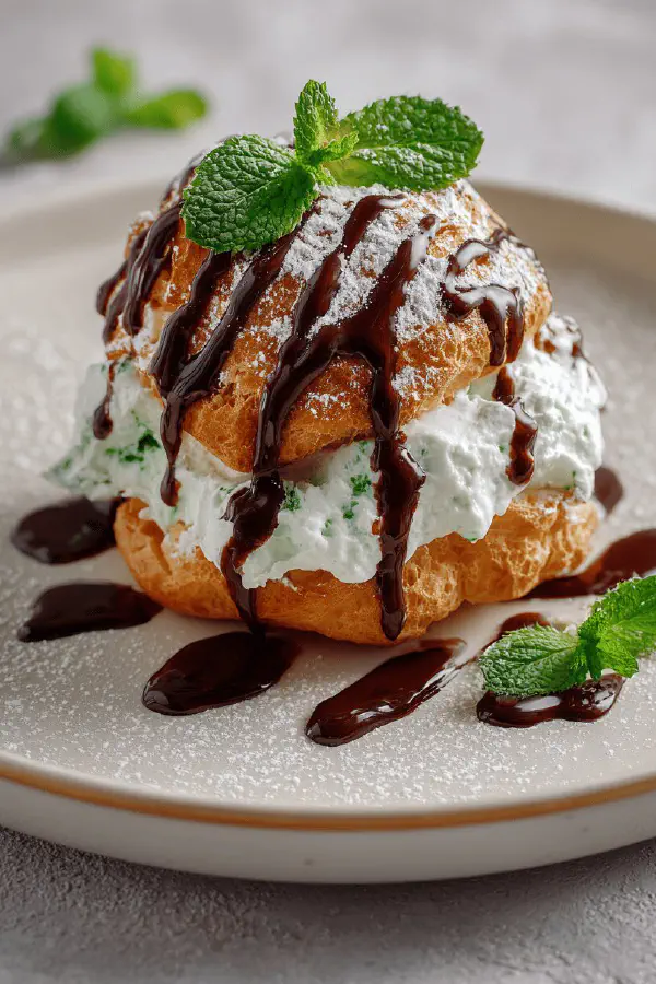 Mint Chocolate Profiteroles