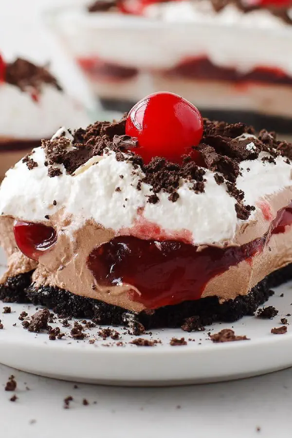 No Bake Chocolate Cherry Lush
