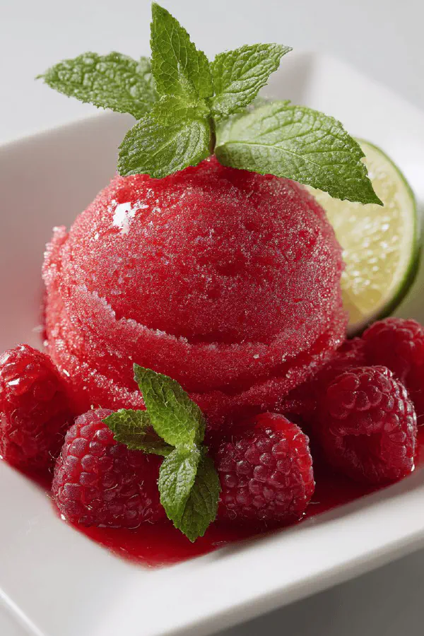 No-Cook Raspberry Lime Sorbet