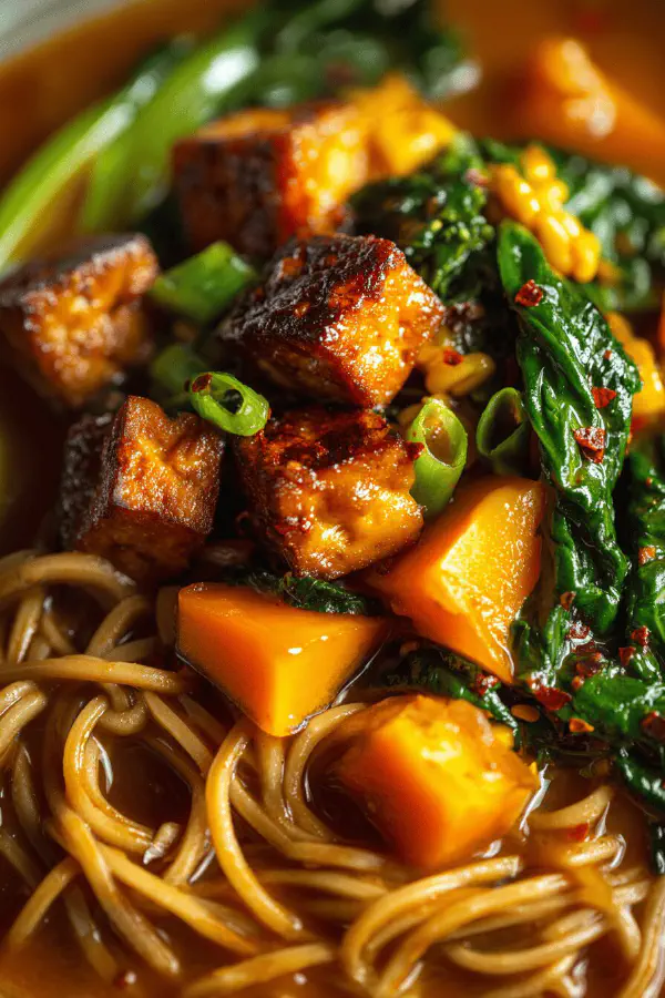 Noodle Soup with Kabocha and Tempeh