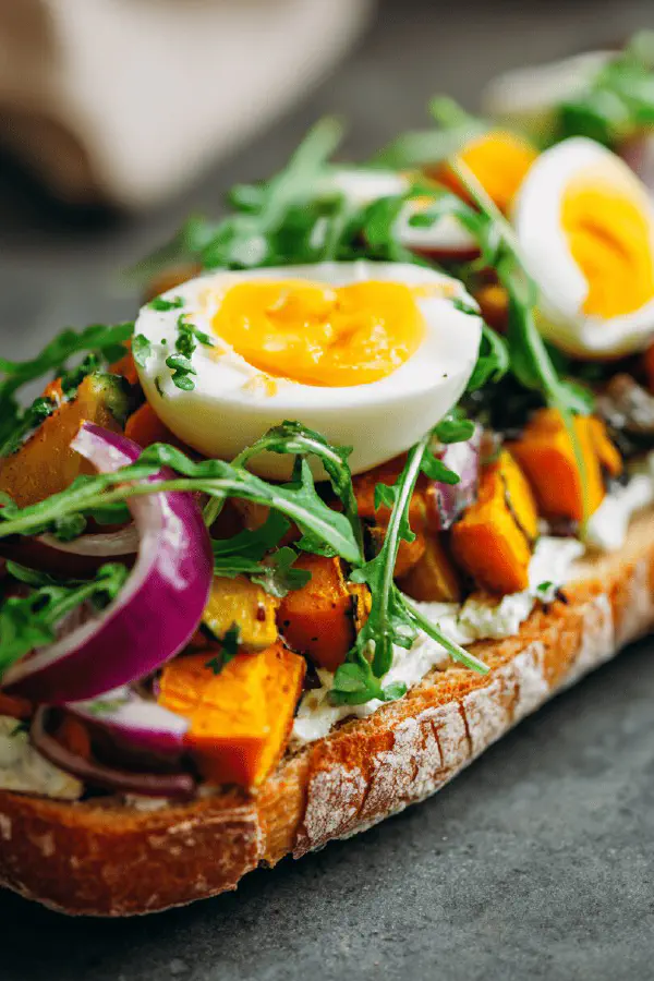 Open Veggie Egg Sandwich
