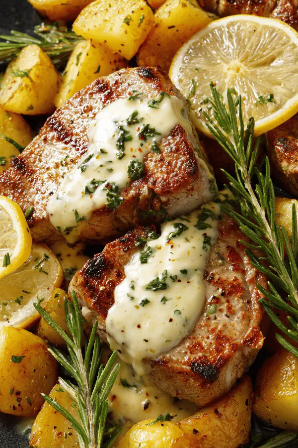 Pork Chops and Lemon-Rosemary Fries