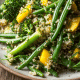 Green Veg Salad with Roasted Shallots