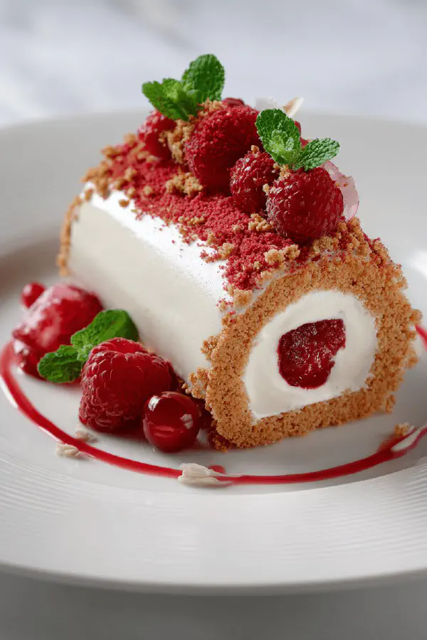 Raspberry White Chocolate Log