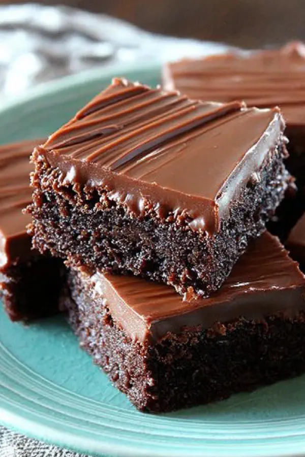 Rich Fudge Brownies with Mocha Glaze