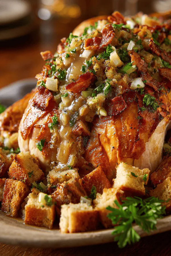 Roast Stuffed Turkey with Sage Apple