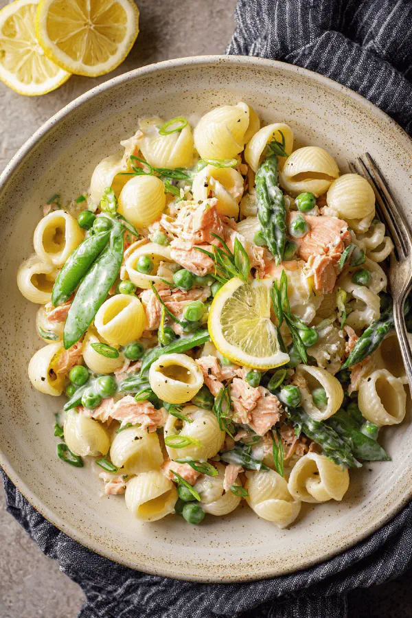 Salmon Pea Shell Pasta