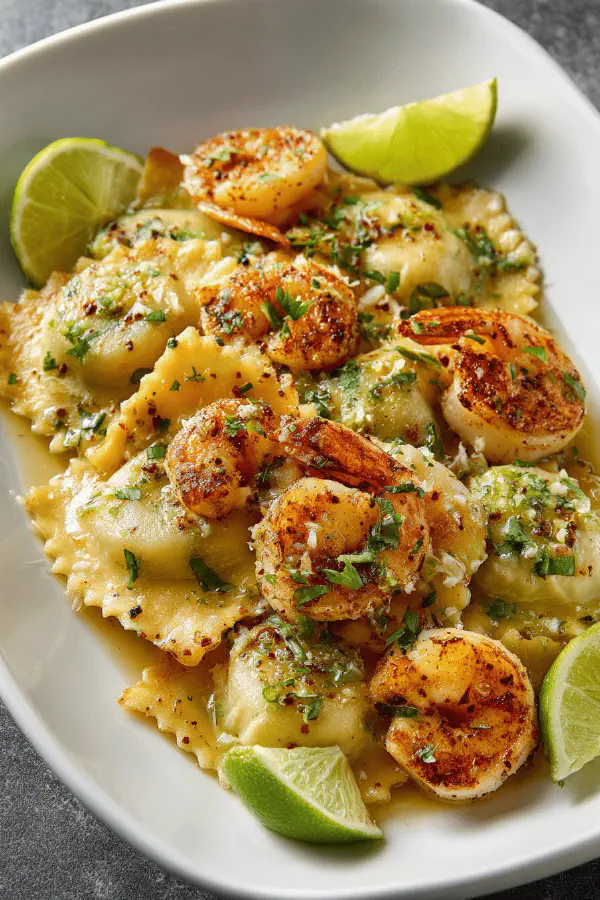Scallop Shrimp Paprika Ravioli