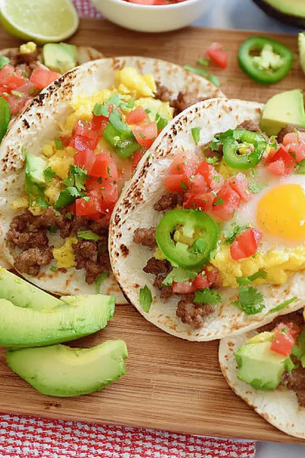 Scrambled Sausage Breakfast Tacos