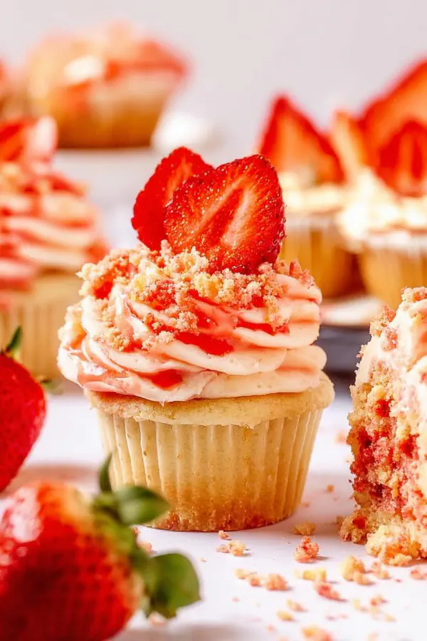 Strawberry Crunch Cupcakes