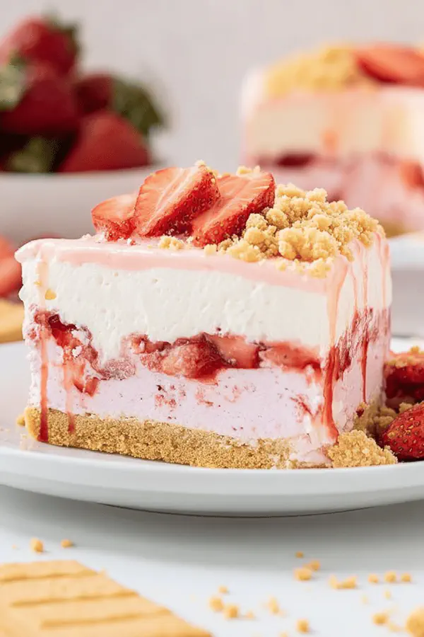 Strawberry Crunch Ice Cream Cake
