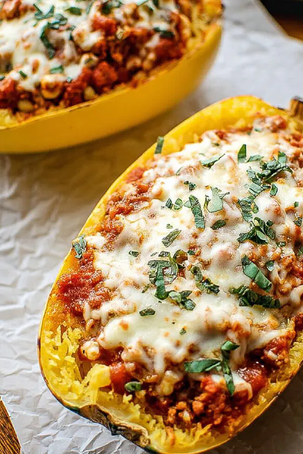 Turkey Spaghetti Squash Boats