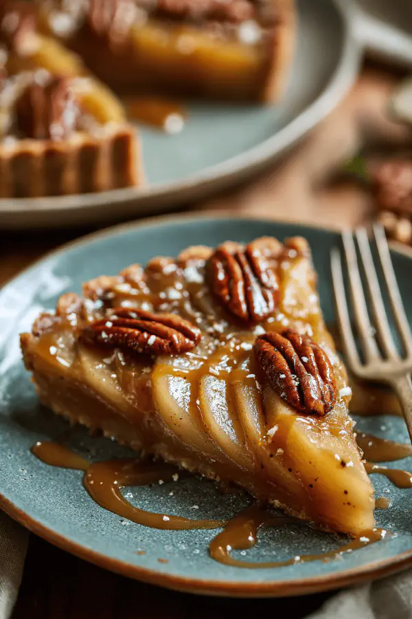 Upside-Down Apple Tart with Salted Caramel Drizzle