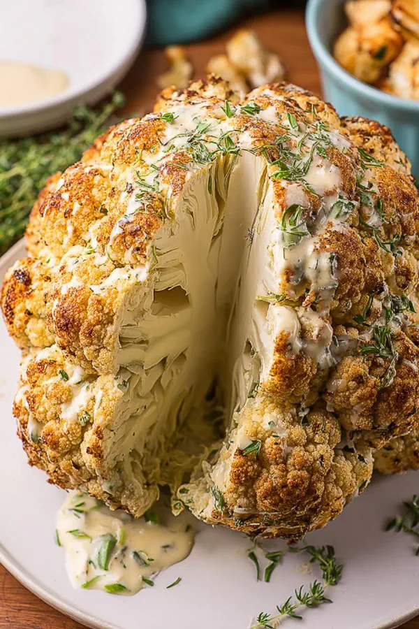 Yogurt Herb Roasted Cauliflower